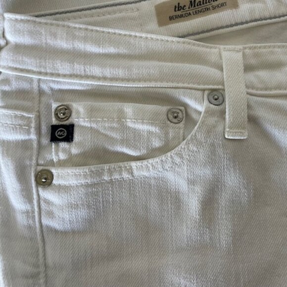 AG ADRIANO GOLDSCHMIED The Malibu Bermuda Length Shorts White Denim 27 - Picture 10 of 16